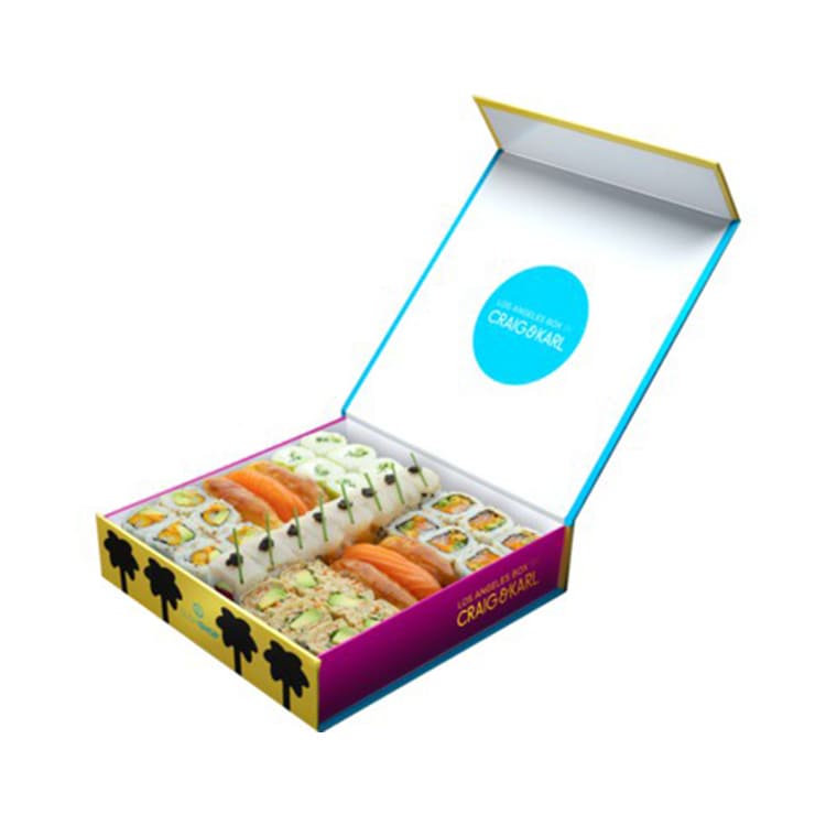 Wholesale Custom Printed Full Color Sushi Packaging Cardboard Clamshell Box