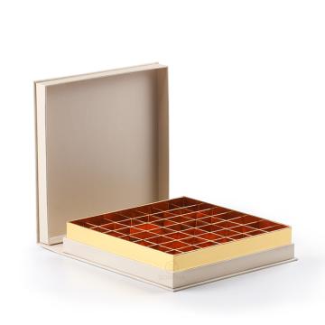 Custom High Quality Rigid Cardboard Chocolate Dessert Gift Candy Cookie Macarons Box With Gold Cardboard Divider
