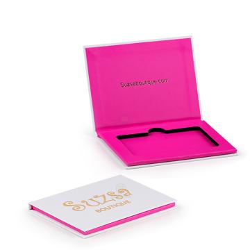 Foil sliver logo Custom white paper packaging credit card gift boxes with magnetic