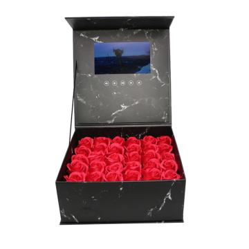 Upload Your Video Business Promotional Gift Sets Box In Artificial Crafts Video Flower Gift Box