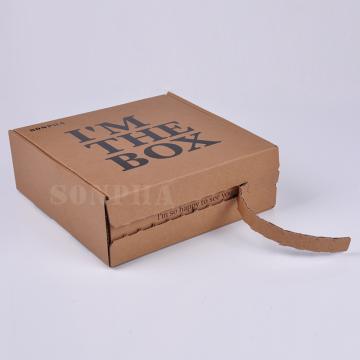 Recycled Printed Design Cardboard Zipper Tear Strip Mailer Packaging Folding Shipping Boxes with Logo