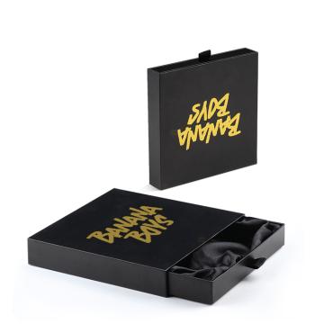 Custom Logo Rigid Cardboard Drawer Packing Socks Necktie Paper Pull Out Sleeve Boxes